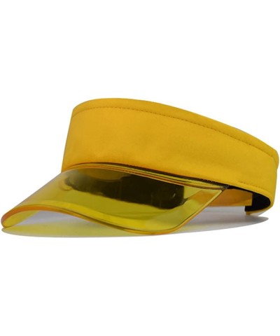 Transparent Sports Visor Hats Visor Women Men Sun Visors Hat Adjustable Visor Cap Athletic Visor Hat for Men Women Yellow $5....