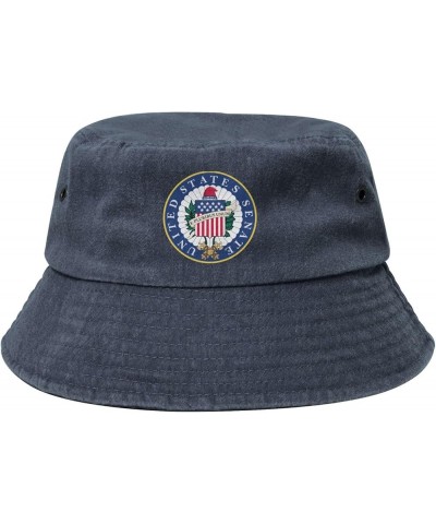 Seal of The United States Senate Bucket Hat for Men Women Outdoor Washed Cotton Sun Hats Travel Beach Hat Navy Blue $12.43 Bu...