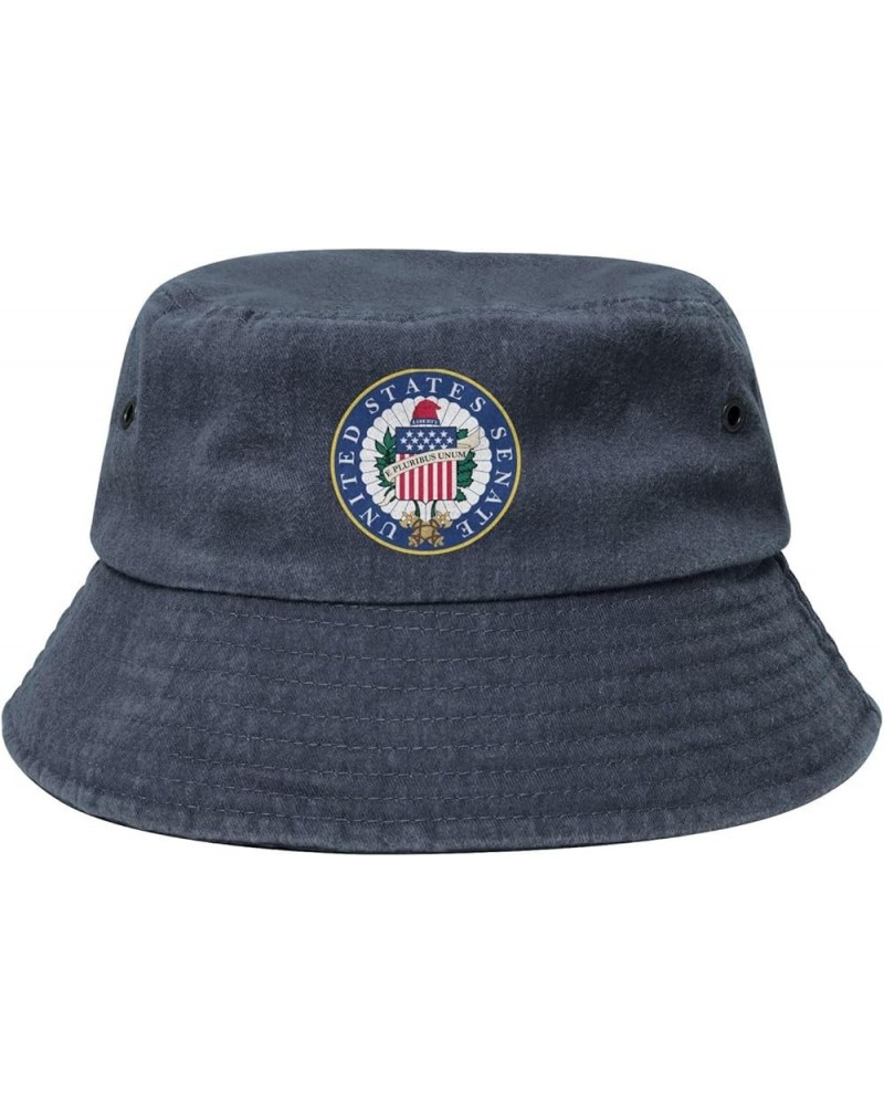 Seal of The United States Senate Bucket Hat for Men Women Outdoor Washed Cotton Sun Hats Travel Beach Hat Navy Blue $12.43 Bu...