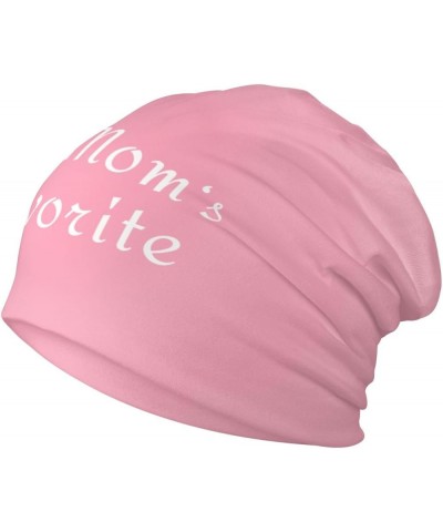 Beanie,I'm Mom's Favorite Beanie Hat for Men Women Skull Cap Hedging Head Hat Beanie Chemo Hat Knit Hedging Hat Black Pink $9...