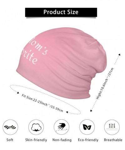 Beanie,I'm Mom's Favorite Beanie Hat for Men Women Skull Cap Hedging Head Hat Beanie Chemo Hat Knit Hedging Hat Black Pink $9...