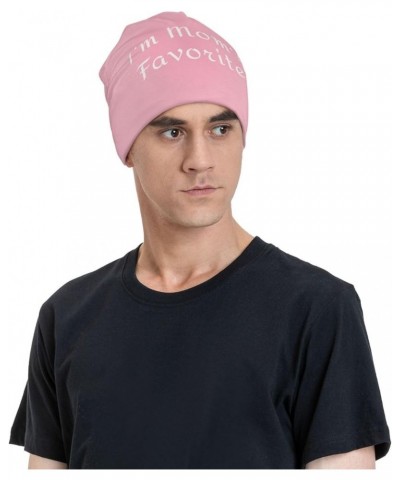 Beanie,I'm Mom's Favorite Beanie Hat for Men Women Skull Cap Hedging Head Hat Beanie Chemo Hat Knit Hedging Hat Black Pink $9...