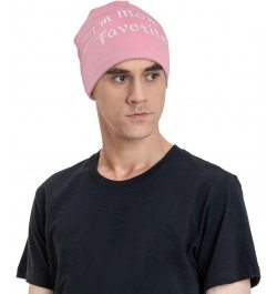 Beanie,I'm Mom's Favorite Beanie Hat for Men Women Skull Cap Hedging Head Hat Beanie Chemo Hat Knit Hedging Hat Black Pink $9...