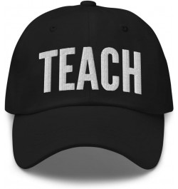 Teach Hat Teacher Back to School Nickname Dad Cap Embroidered Dad Hat Baseball Cap Black $15.51 Baseball Caps