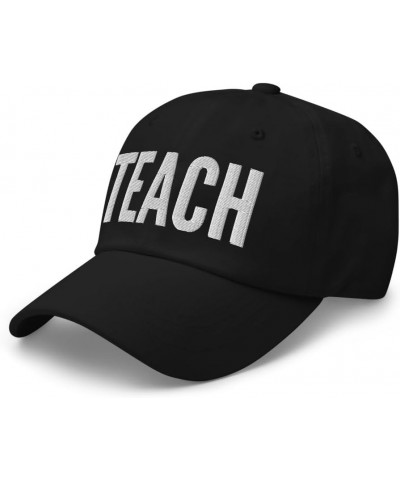 Teach Hat Teacher Back to School Nickname Dad Cap Embroidered Dad Hat Baseball Cap Black $15.51 Baseball Caps