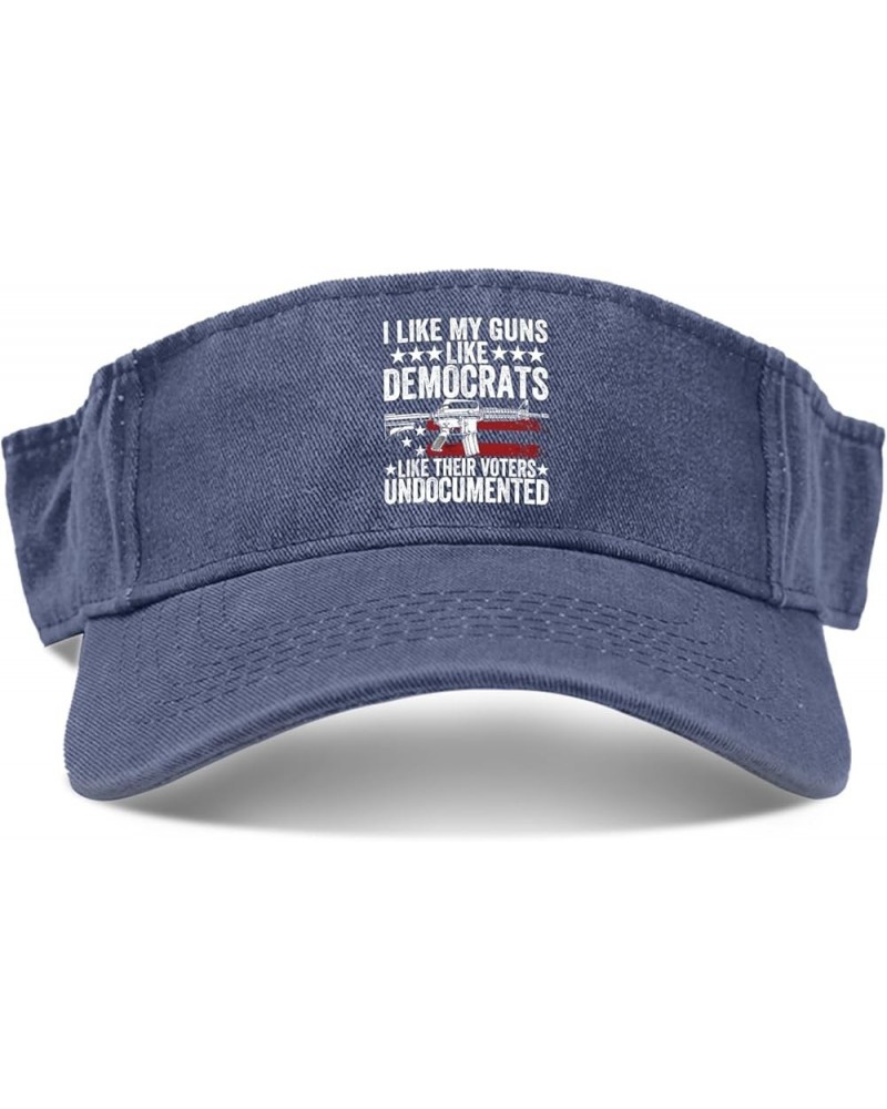 I Like My Guns Like Democrats Like Their Voters Undocumented Hat Visors for Women Sun Visor Retro Navy $10.77 Visors