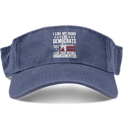 I Like My Guns Like Democrats Like Their Voters Undocumented Hat Visors for Women Sun Visor Retro Navy $10.77 Visors