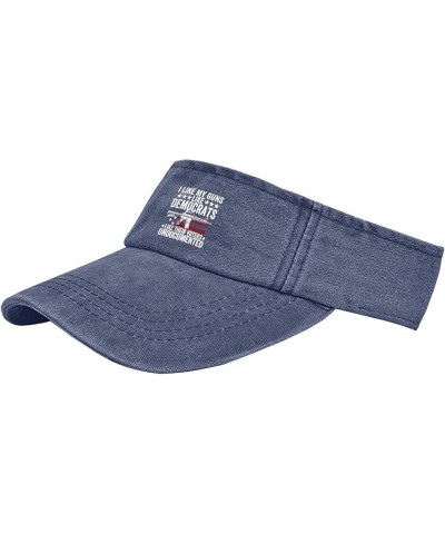 I Like My Guns Like Democrats Like Their Voters Undocumented Hat Visors for Women Sun Visor Retro Navy $10.77 Visors