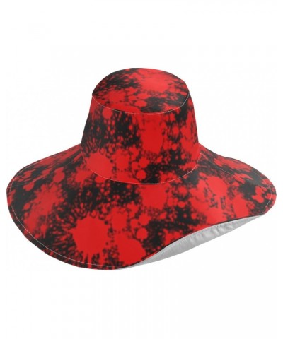 Wide Brim Sun Hat Blood-Pattern-Cool-Halloween-Hipster Foldable Beach Hat Bucket Hat Black $13.95 Sun Hats