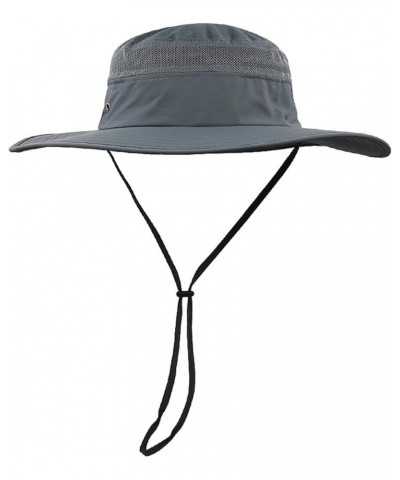 Big Head Man,Sun Hat, Women Beach Fisherman Hat Pure Cotton Panama Cap Plus Size Bucket Hats (Color : Gray, Size : L) Medium ...