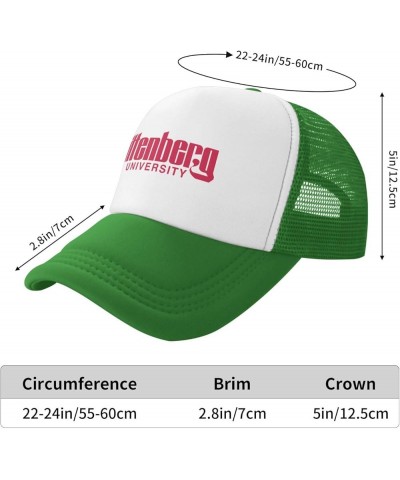 Wittenberg University Logo Trucker Hats for Both Men and Women - Mesh Baseball Snapback Hats Green $12.53 Baseball Caps