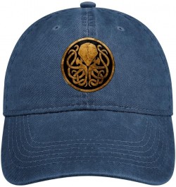 Cthulhu Denim Baseball Cap Adjustable Vintage Casquette for Men Women Navy-style $13.33 Baseball Caps