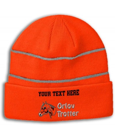 Custom Reflective Beanie Orlov Trotter High Visibility Running Gear Skull Cap for Men & Women 1 Size Neon Orange Personalized...