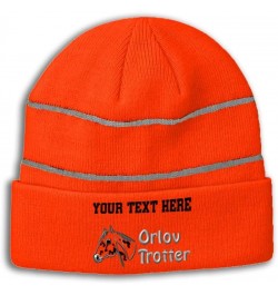 Custom Reflective Beanie Orlov Trotter High Visibility Running Gear Skull Cap for Men & Women 1 Size Neon Orange Personalized...