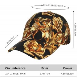 Grand Teton National Park Fashion Curved Eaves Baseball Hat Sun Hat Suitable for Outdoor Sports Travel Beach Sun Hat Gold Ros...