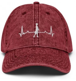 Bussinesswoman Heartbeat Funny Gift Vintage Cotton Twill Cap Hat Maroon $19.00 Baseball Caps