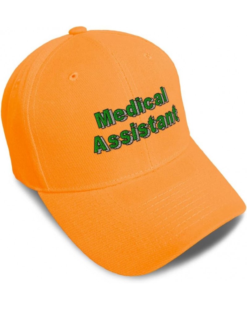 Custom Baseball Cap Medical Assistant Practitioner Acrylic Nurse Dad Hats for Men and Women Orange Design Only $11.07 Basebal...