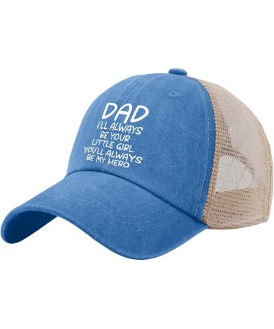 Dad,I'll Always Be Your Little Girl.You Will Always Be My Hero Hat Trucker Hat Women Trendy Mesh Baseball Cap for Summer Lake...