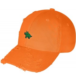 Triceratops Vintage Dad Hat Frayed Embroidered Cap Dinosaur Orange $11.99 Baseball Caps