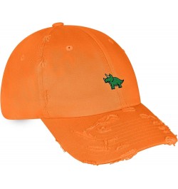 Triceratops Vintage Dad Hat Frayed Embroidered Cap Dinosaur Orange $11.99 Baseball Caps