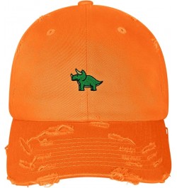 Triceratops Vintage Dad Hat Frayed Embroidered Cap Dinosaur Orange $11.99 Baseball Caps