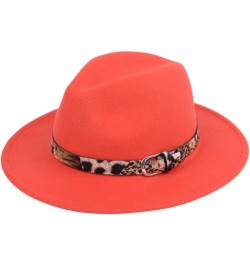 Black Fedora Hat for Men Solid Color Wool Felt Jazz Hats Wide Brim Female Simple Caps Unisex Leopard Grain Belt 2 $18.75 Fedoras