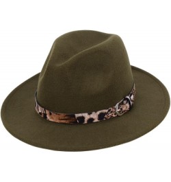 Black Fedora Hat for Men Solid Color Wool Felt Jazz Hats Wide Brim Female Simple Caps Unisex Leopard Grain Belt 2 $18.75 Fedoras