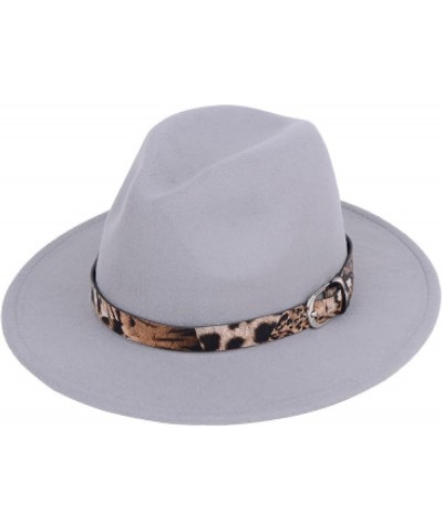 Black Fedora Hat for Men Solid Color Wool Felt Jazz Hats Wide Brim Female Simple Caps Unisex Leopard Grain Belt 2 $18.75 Fedoras