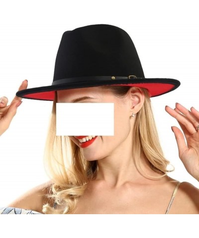 Fedora Hat Women's Patch Men's Panama Fedora Party Wedding Jazz Hat Yellow and Red $18.69 Fedoras