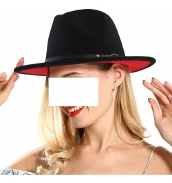 Fedora Hat Women's Patch Men's Panama Fedora Party Wedding Jazz Hat Yellow and Red $18.69 Fedoras