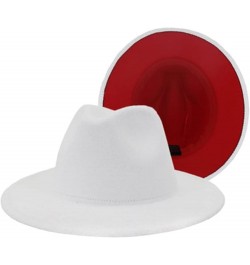 Fedora Hat Women's Patch Men's Panama Fedora Party Wedding Jazz Hat Yellow and Red $18.69 Fedoras