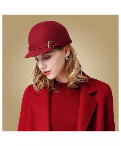 100% Wool Felt Fedora Hat for Equestrian Cap Flat Brim Floppy Winter Hats Knight Top Caps Black $49.76 Fedoras