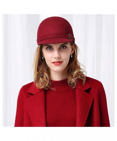 100% Wool Felt Fedora Hat for Equestrian Cap Flat Brim Floppy Winter Hats Knight Top Caps Black $49.76 Fedoras