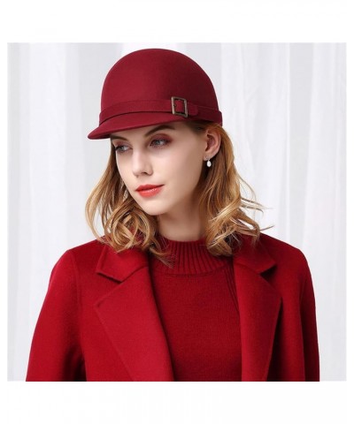 100% Wool Felt Fedora Hat for Equestrian Cap Flat Brim Floppy Winter Hats Knight Top Caps Black $49.76 Fedoras