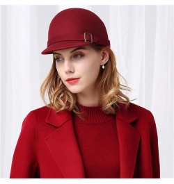 100% Wool Felt Fedora Hat for Equestrian Cap Flat Brim Floppy Winter Hats Knight Top Caps Black $49.76 Fedoras