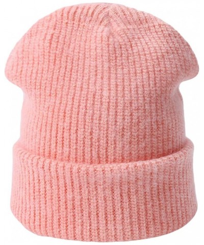 Slouchy Beanie Unisex Autumn Winter Hat Knit Hat Outdoor Casual Skull Beanies Female Skull Cap Warm Beanie Hat Pink F $14.03 ...