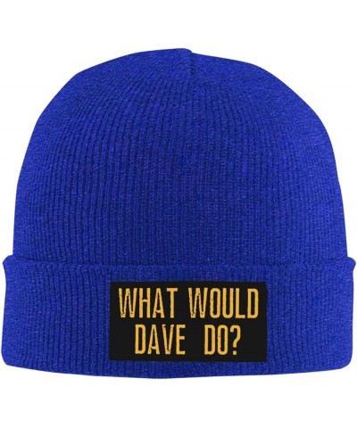 What Would Dave Do Knit Hat for Men Women Warm Winter Hats Beanie Fashion Cap Blue $12.09 Skullies & Beanies