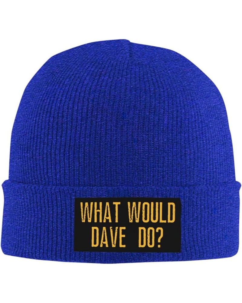 What Would Dave Do Knit Hat for Men Women Warm Winter Hats Beanie Fashion Cap Blue $12.09 Skullies & Beanies