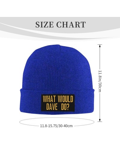 What Would Dave Do Knit Hat for Men Women Warm Winter Hats Beanie Fashion Cap Blue $12.09 Skullies & Beanies