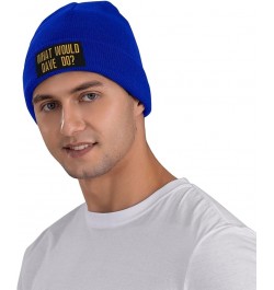 What Would Dave Do Knit Hat for Men Women Warm Winter Hats Beanie Fashion Cap Blue $12.09 Skullies & Beanies