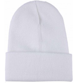 Women's Cuffed Knit Beanie Winter Hats Knit Skull Cap Warm Stocking Hats Running Skull Cap Daily Beanie Hat White $8.52 Skull...