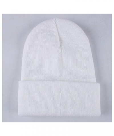 Women's Cuffed Knit Beanie Winter Hats Knit Skull Cap Warm Stocking Hats Running Skull Cap Daily Beanie Hat White $8.52 Skull...