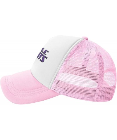 University of Bridgeport Logo Trucker Hats for Both Men and Women - Mesh Baseball Snapback Hats Pink $9.67 Baseball Caps