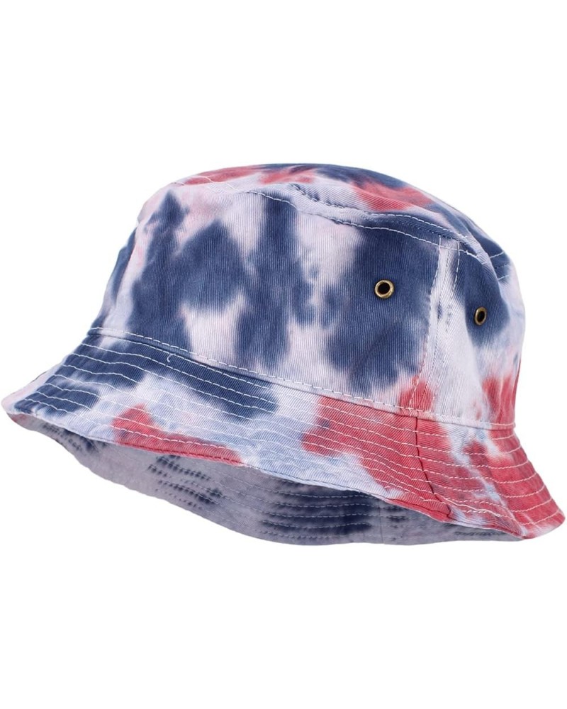 KBETHOS® 100% Cotton Washed Bucket Hat Tiedye Red Navy $11.19 Bucket Hats