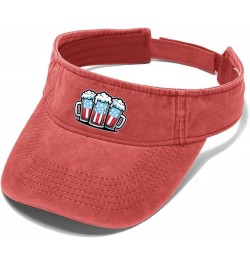 Beer American Flag Caps Sun Visor Hats for Adult Golf Hats with Designs Beach Caps Saffron $11.17 Sun Hats