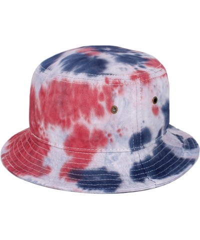 KBETHOS® 100% Cotton Washed Bucket Hat Tiedye Red Navy $11.19 Bucket Hats