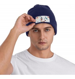 Multifunction Cartoon Rockets Print Knitted Hat Gifts Outdoor Daily Unisexn Beanie Soft Warm,Elastic Navy Blue $10.56 Skullie...