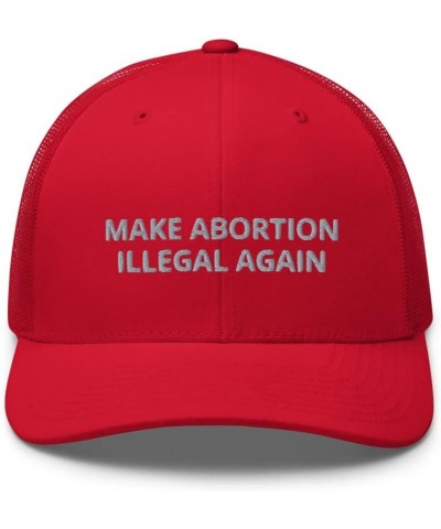 Make Abortion Illegal Again Hat (Embroidered Trucker Cap) Red $18.82 Baseball Caps