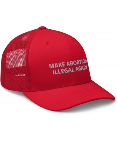 Make Abortion Illegal Again Hat (Embroidered Trucker Cap) Red $18.82 Baseball Caps