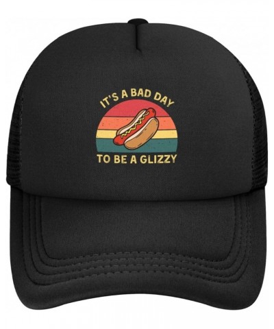 It's A Bad Day to Be A Glizzy Hat Hot Dogs Lover Mesh Hat for Men Women Trucker Hat Snapback Baseball Cap Black Black $10.33 ...